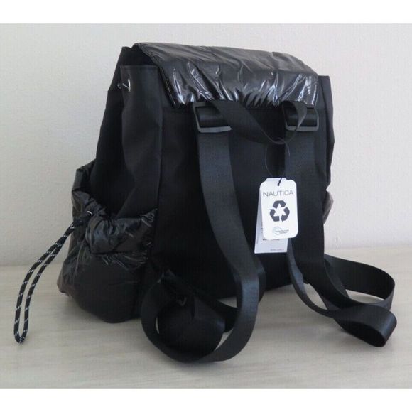 Nautica CN1723/N08 Unisex Black Nylon "Seas The Day" Backpack Tote Bag $100 - Picture 3 of 10